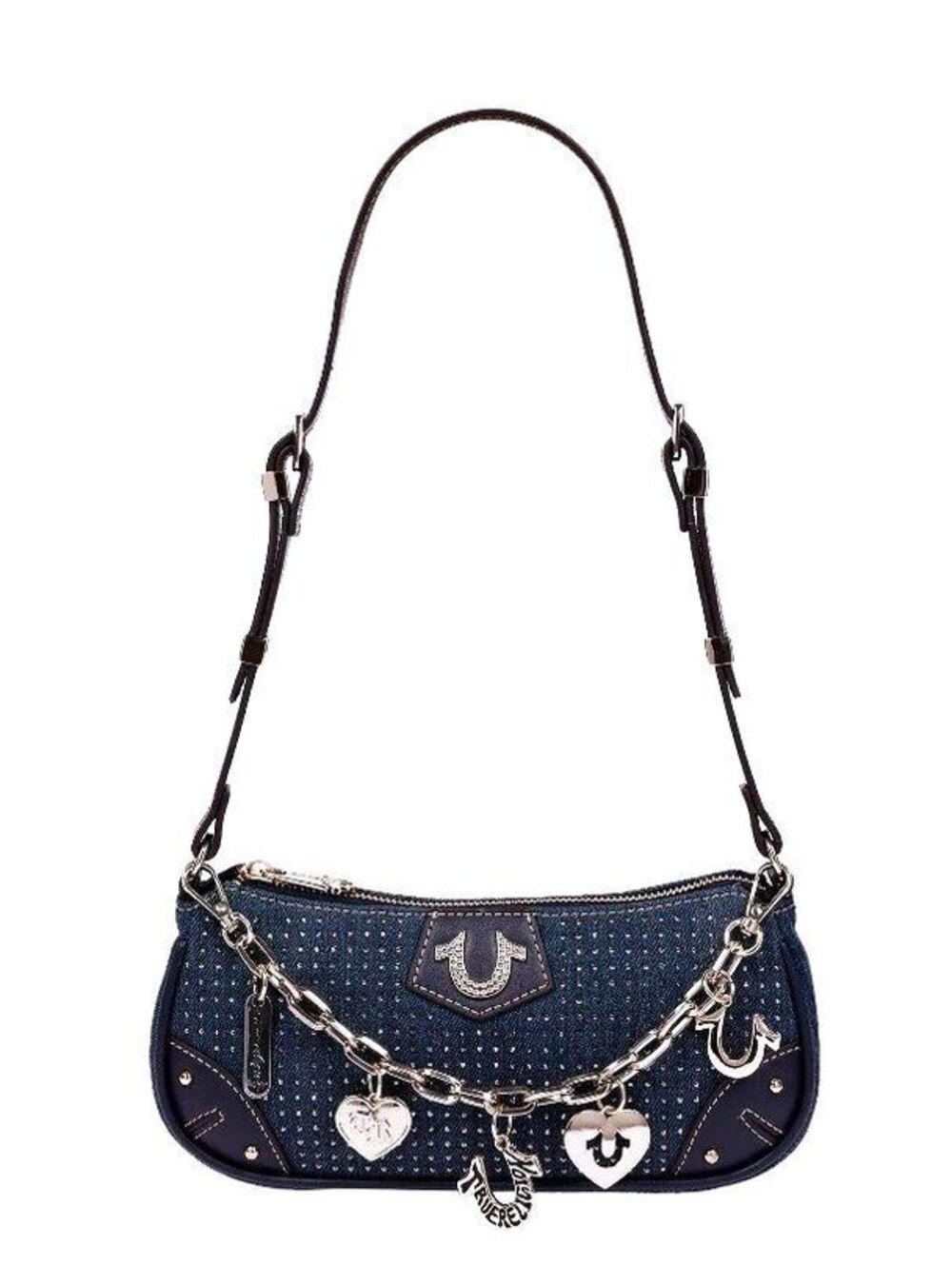 True Religion Sparkle Denim Shoulder Bag | Color: DARK DENIM | NWT